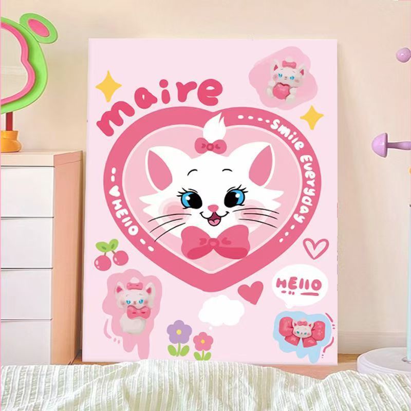 Verspielt Cartoon Katze Wandkunst Karnz
