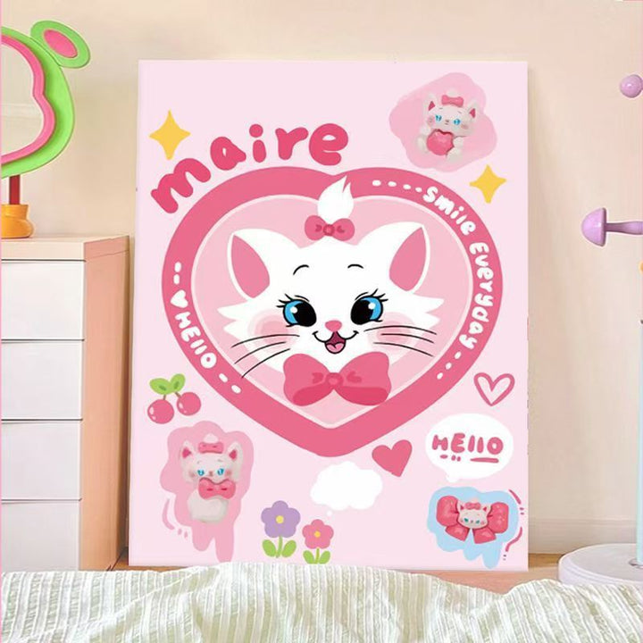 Verspielt Cartoon Katze Wandkunst Karnz