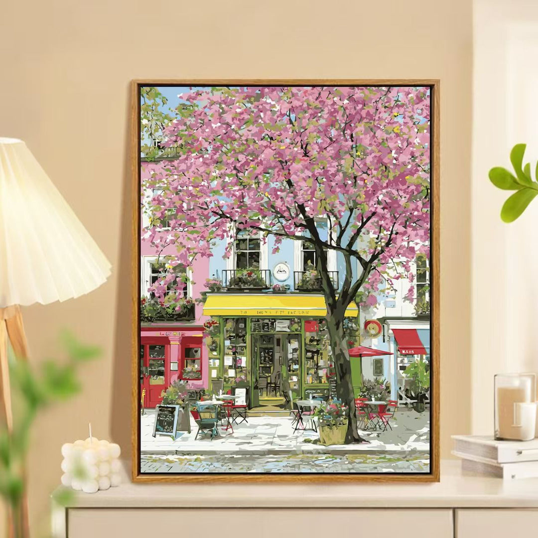 Charmante Frühlingsmarkt Landschaft Wandkunst Karnz