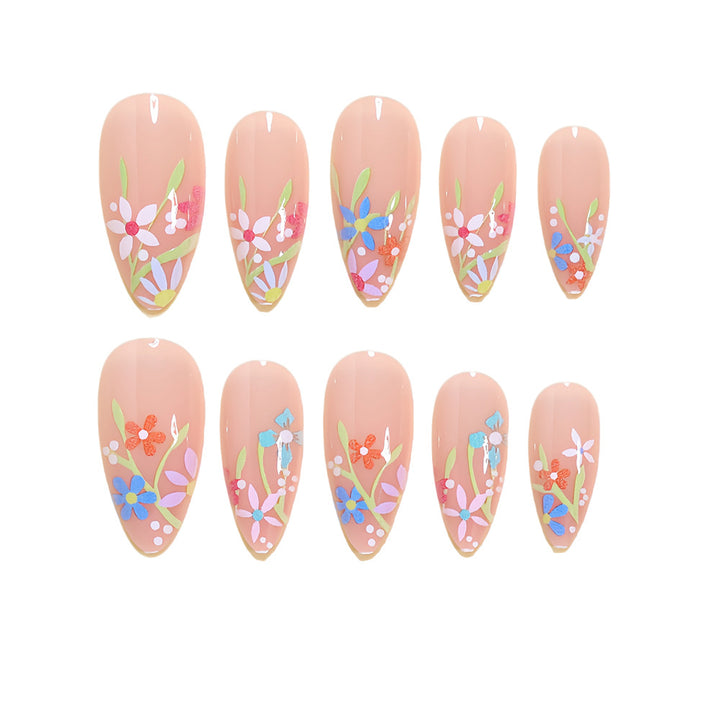 Künstlerisches Floral Nageldesign Kit Karnz