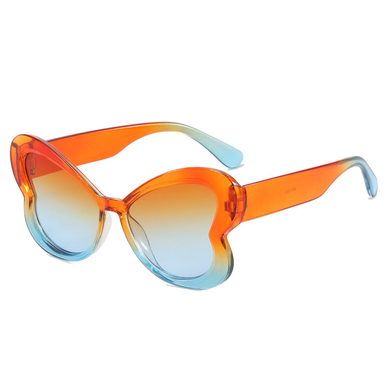 Damen Oversized-Sonnenbrille im verspielten Schmetterlingsdesign Karnz