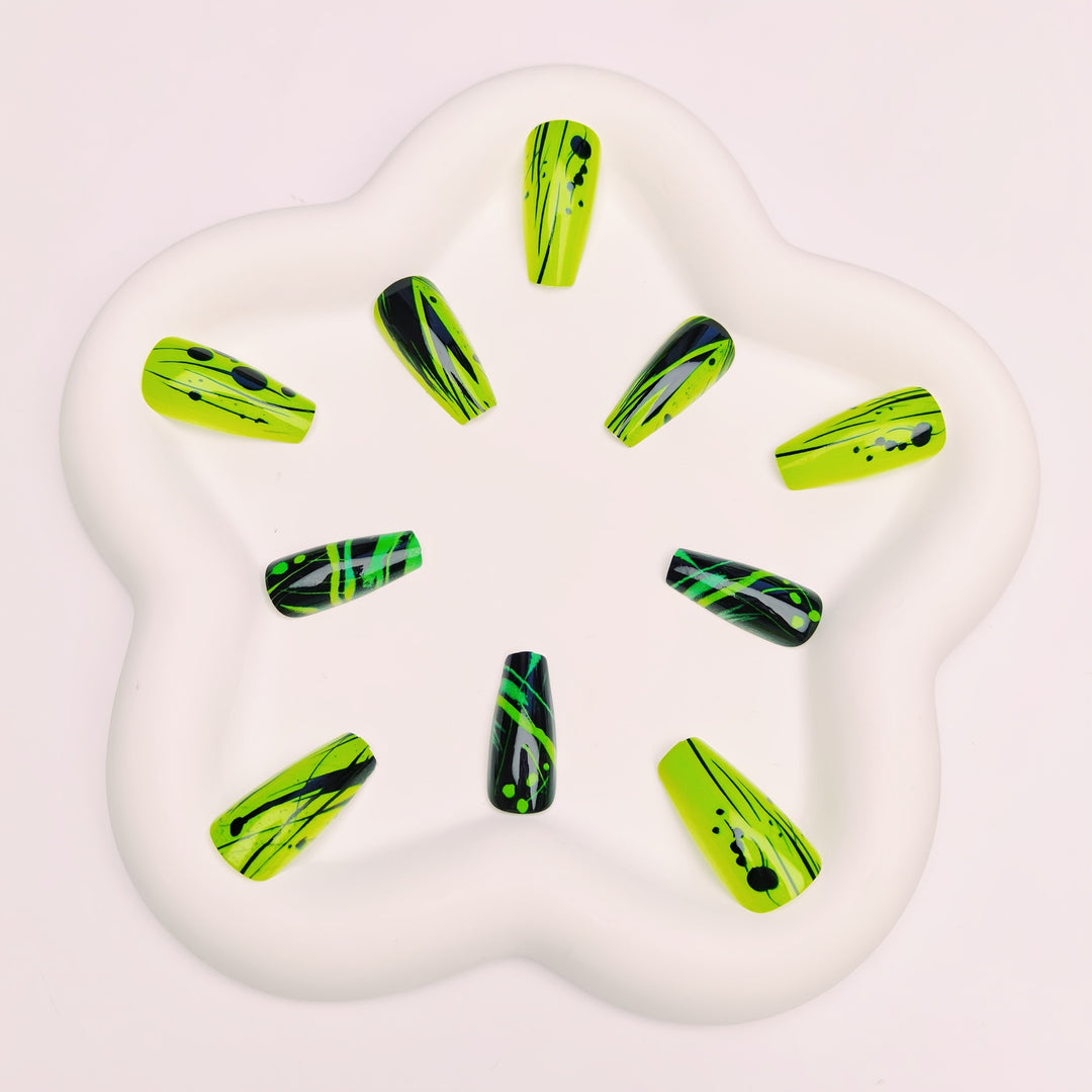 Vibrantes abstraktes Nagelkunst-Set