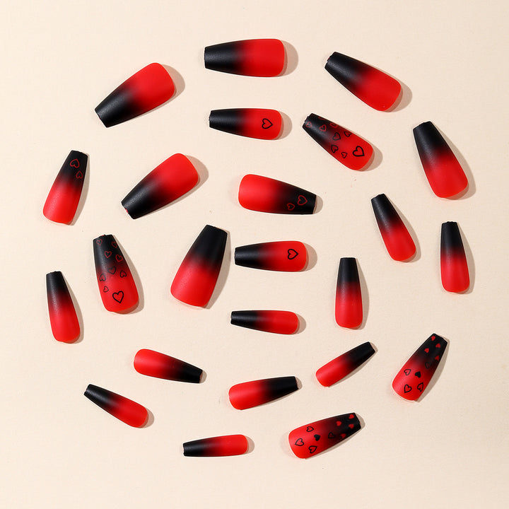 Künstlerisches Herz-Design Acryl Nail Art Extensions Karnz