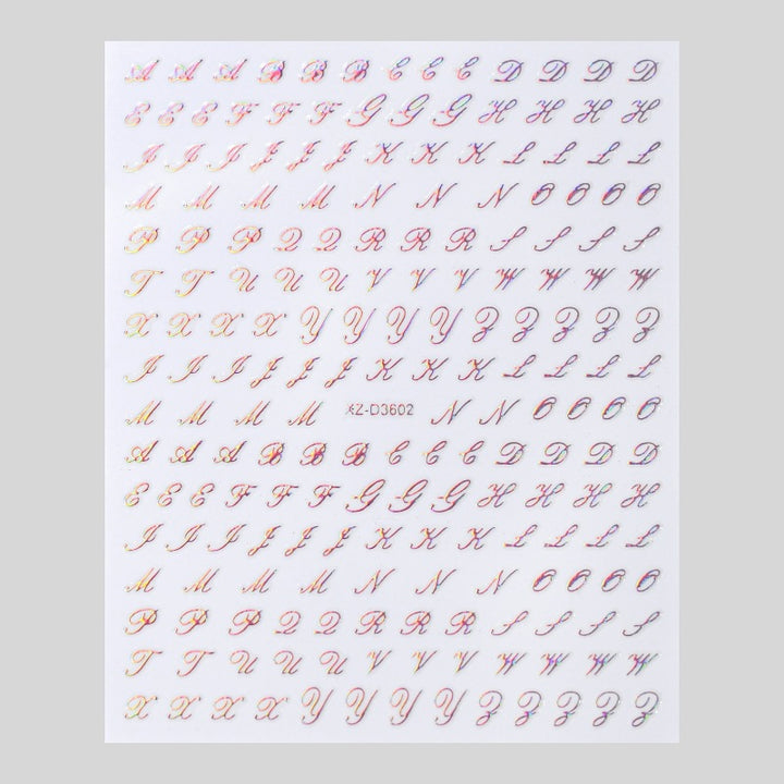 Dekorative Alphabet Nagelkunst Aufkleber
