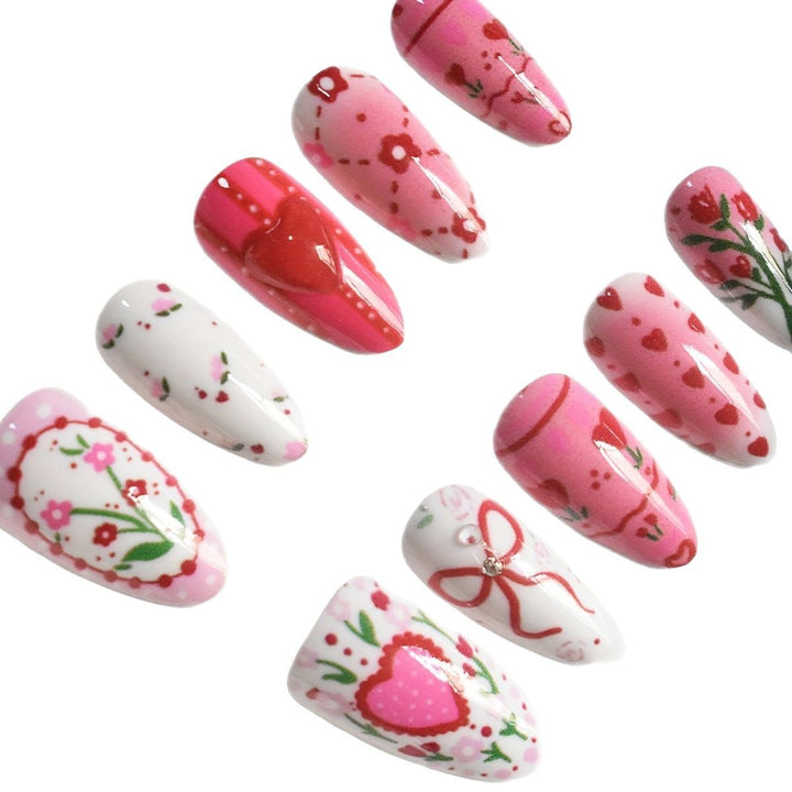 Romantische Blumen temas Press-On Nagelkunst Karnz