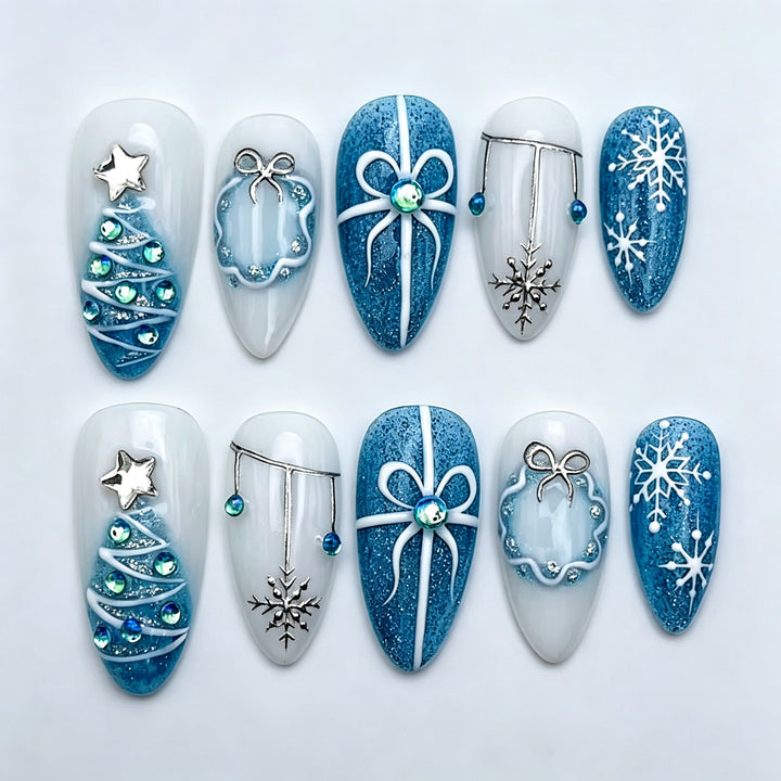 Winter-Themen Press-On Nagelkunst Kollektion