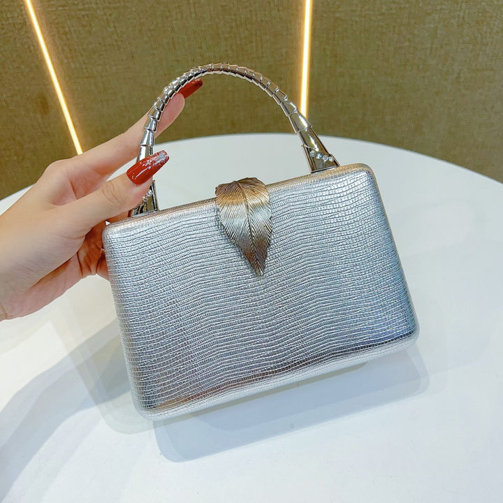 Elegante Blatt-Applikation Abendhandtasche