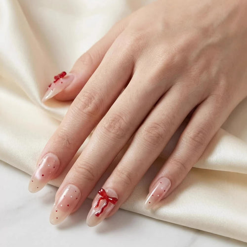 Dekorative mit Schleifen verzierte Press-On Nagelspitzen Karnz