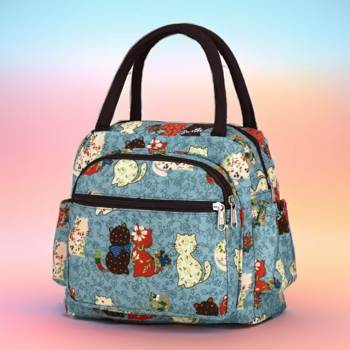Isolierte katzenmotivierte Lunch-Tasche Karnz
