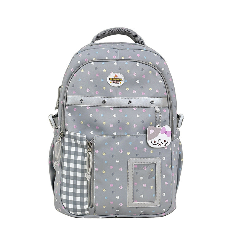 Blumenmuster Multi-Taschen Rucksack Karnz