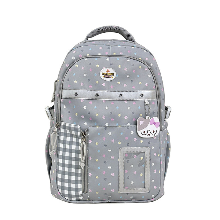 Blumenmuster Multi-Taschen Rucksack Karnz