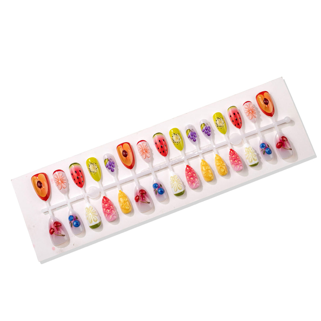 Frucht-Themen Press-On Nagelkunst Set Karnz