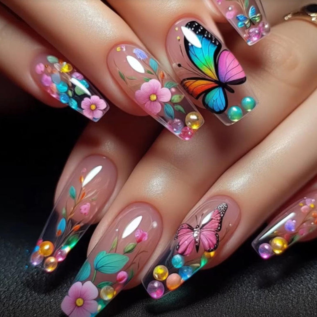 Künstlerisches Blumen-Nagelkunst-Dekorationsset Karnz