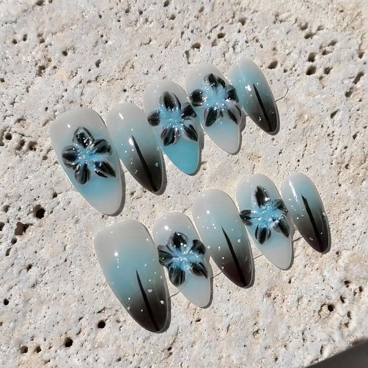 Künstlerische Blumennagelspitzen zum Aufkleben