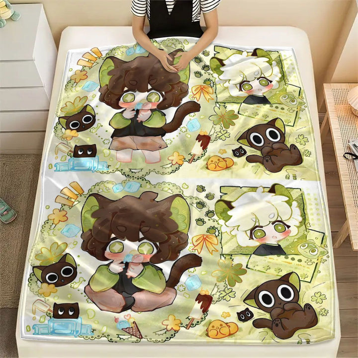 Cartoon Tier-Themen Fleece Wurfdecke
