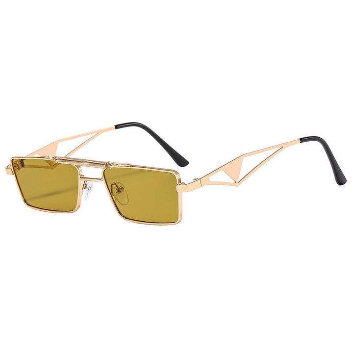 Modische Sonnenbrille mit Eckigem Rahmen und Verspiegelten Gläsern Karnz