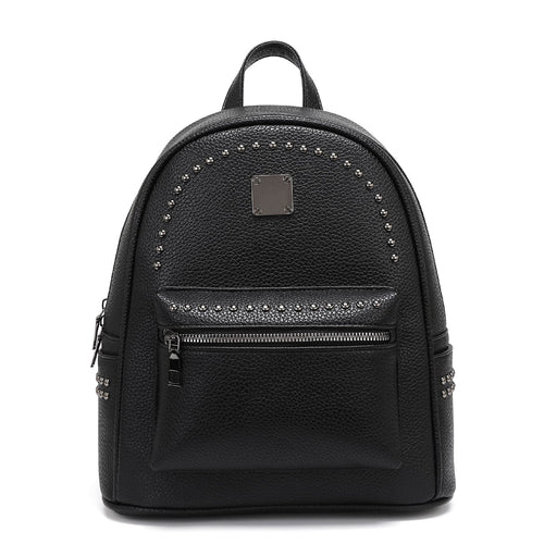 Nieten-Leder-Rucksack Karnz