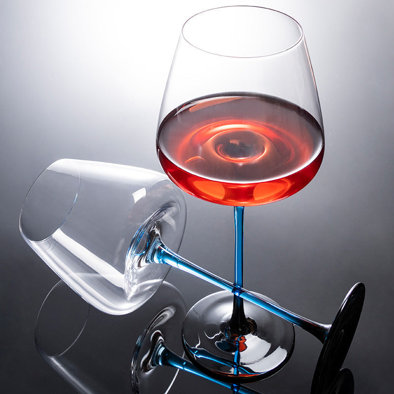 Kristallglas Blau Stiel Burgunder Weinglas Mit Blauem Berg Weinkaraffen Sets | Karnz