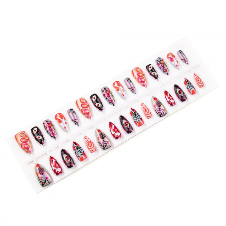 Spooky Themed Press-On Nail Art Set