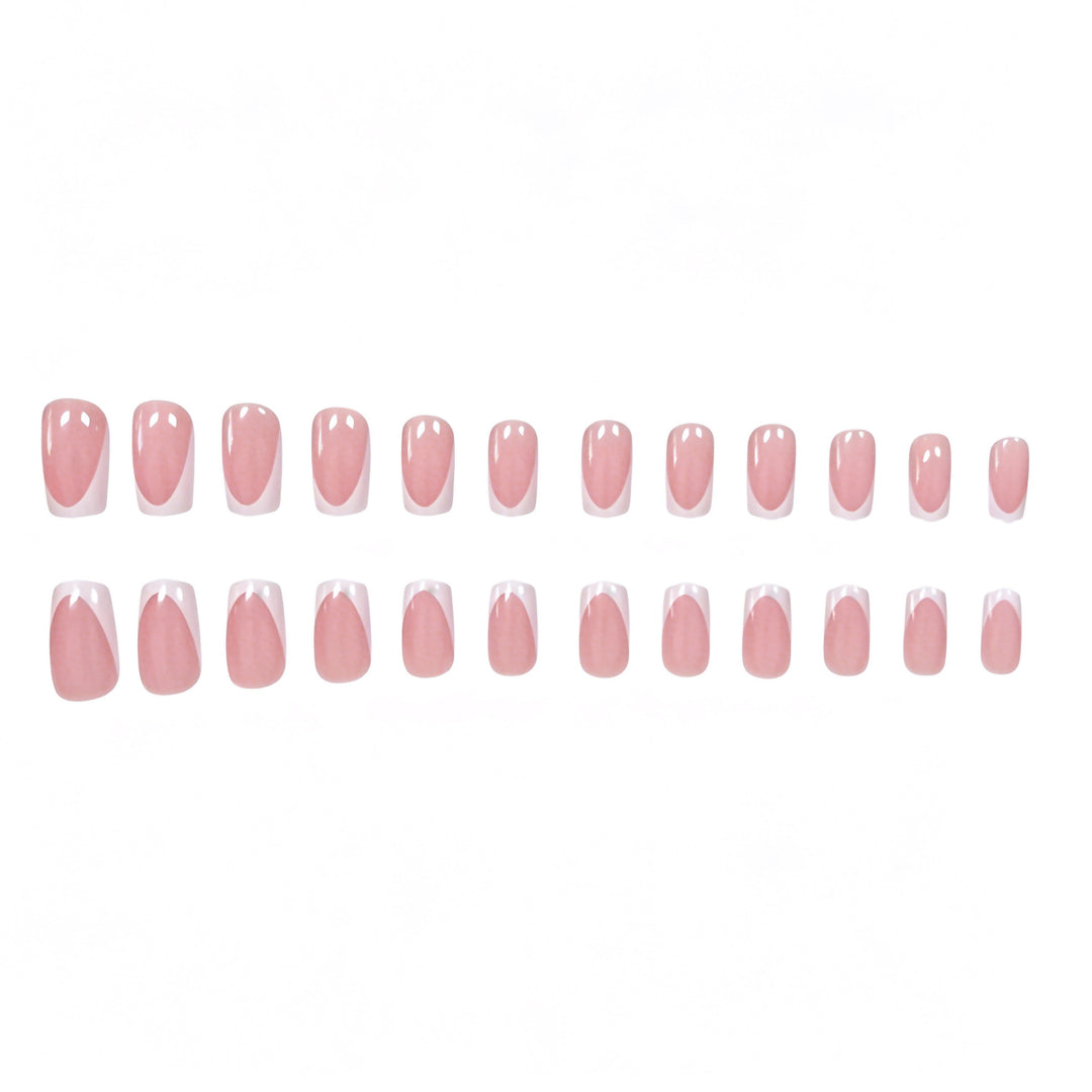 Klassisches French Tip Press-On Nagelset Karnz