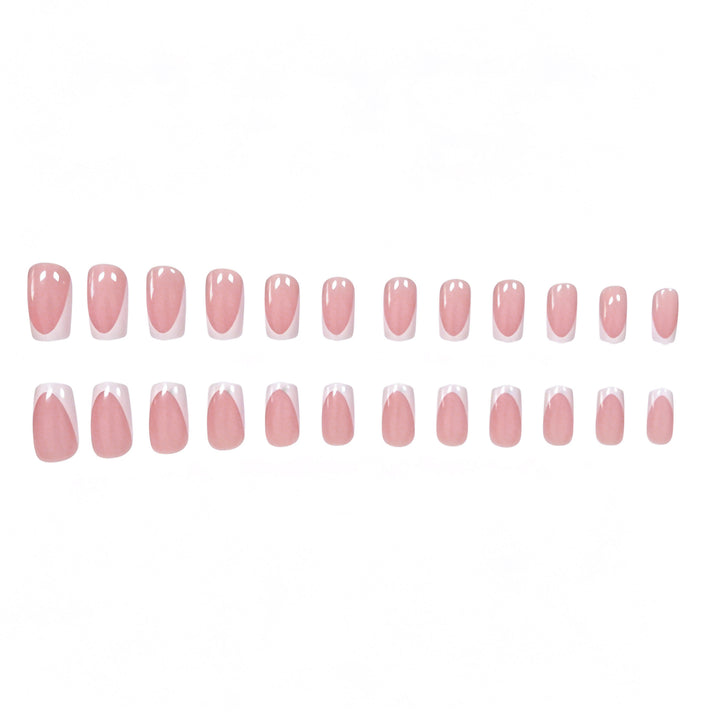Klassisches French Tip Press-On Nagelset Karnz