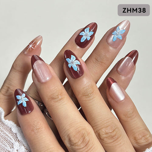Elegante Floral Press-On Nagelset Karnz