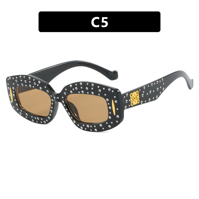 Damen modische Sonnenbrille mit glamourösem Strassbesatz Karnz