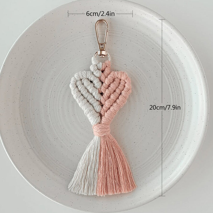 Macrame Herz Schlüsselbund Halter Karnz