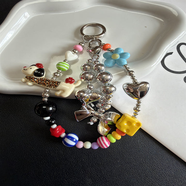 Bunte Perlen Charm Schlüsselanhänger Halter Karnz