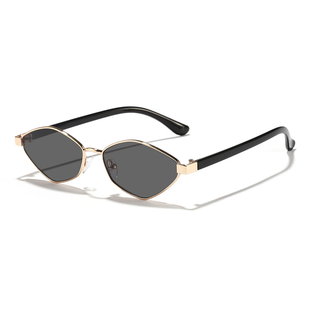 Damen Katzenaugen Sonnenbrille mit braunen Gläsern und elegantem Metallrahmen Karnz