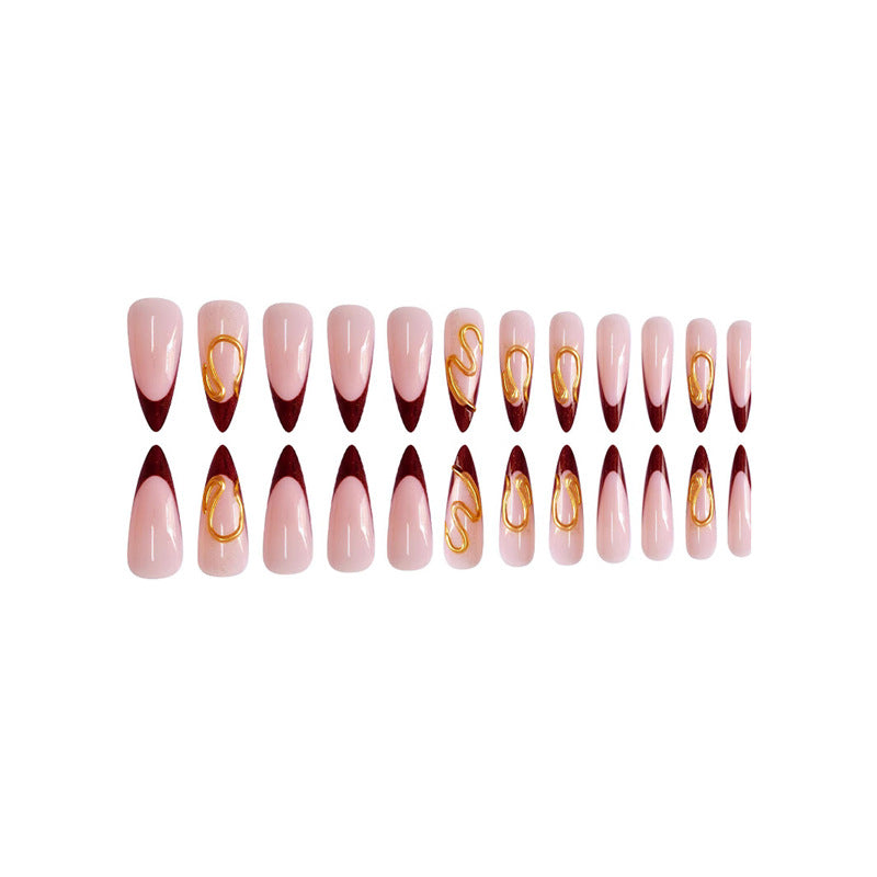 Elegante Stiletto Press-On Nagelkunst Karnz