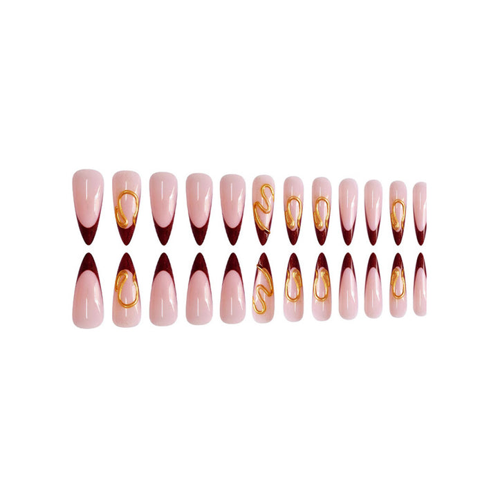 Elegante Stiletto Press-On Nagelkunst Karnz