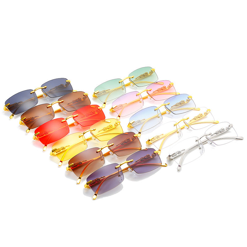 Damen modische Sonnenbrille mit kunstvollen Verzierungen Karnz