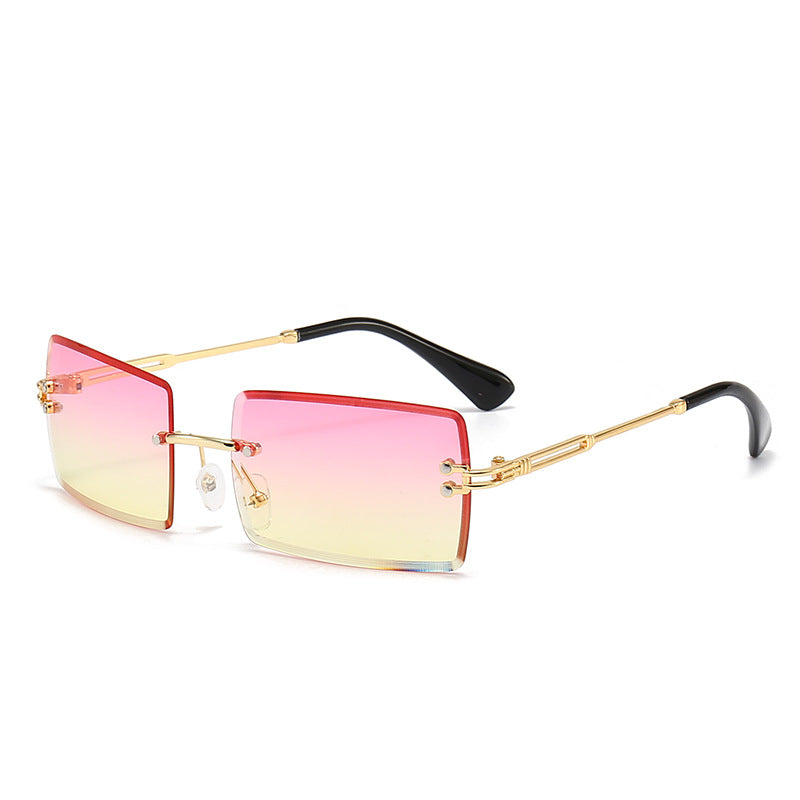 Damen modische rechteckige Sonnenbrille mit Gradient-Gläsern Karnz