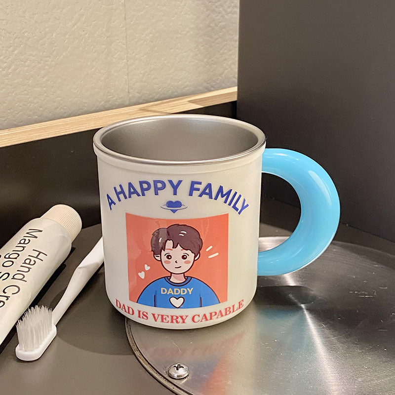 Keramiktasse mit Verspieltem Familienmotiv Karnz