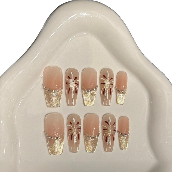 Elegantes florales Press-On-Nageldesign-Kit Karnz