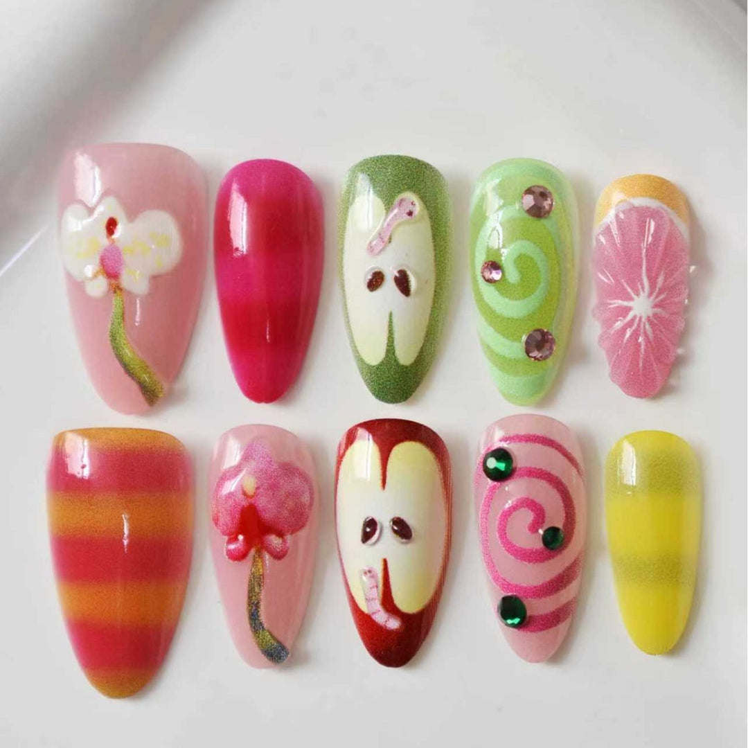 Dekorative 3D Blumen Aufkleben Nagelverlängerungen Karnz