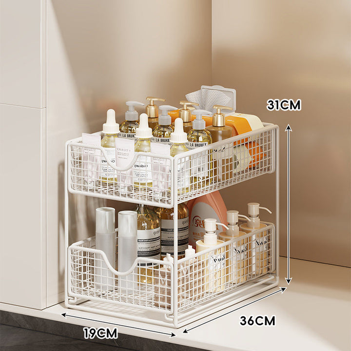 Drei-Tier Schubladenregal Organizer aus Netz für Küche und Badezimmer