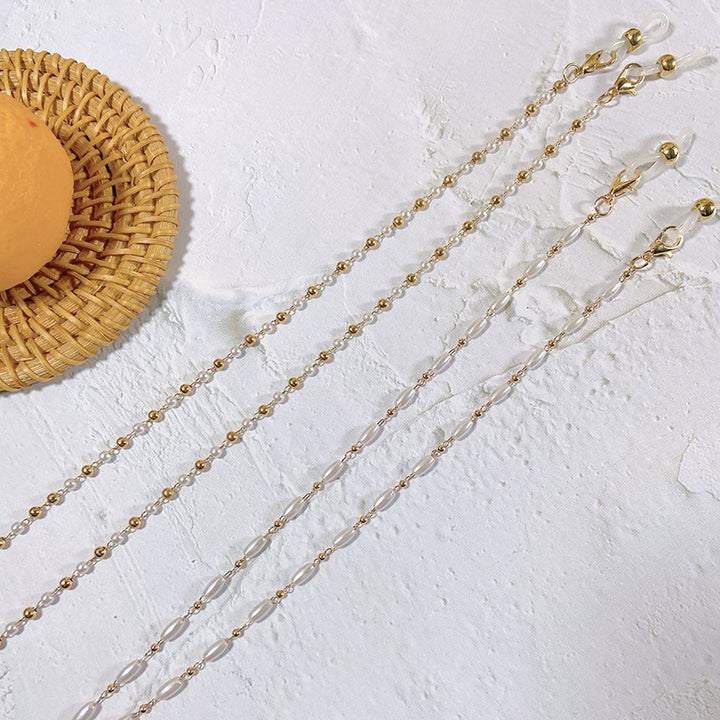 Elegante Brillenhalterkette mit Perlen Karnz