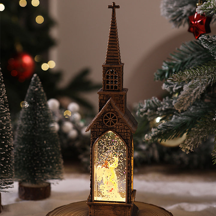 Nostalgische Weihnachtslaterne mit beweglichem Santa-Motiv Karnz