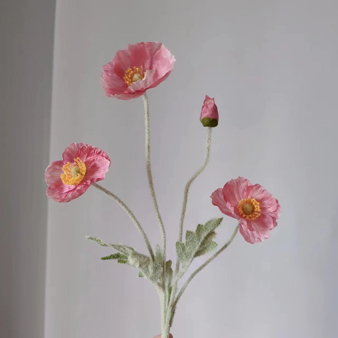 Lebensechter Seiden-Mohnblumenstiel