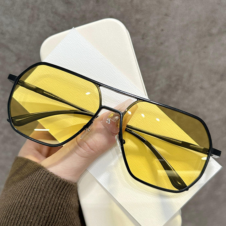 Fette geometrische Schild-Sonnenbrille