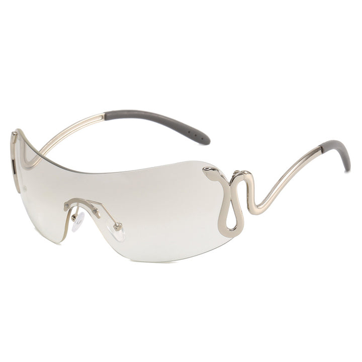 Damen futuristische Sportsonnenbrille mit verspieltem Design Karnz