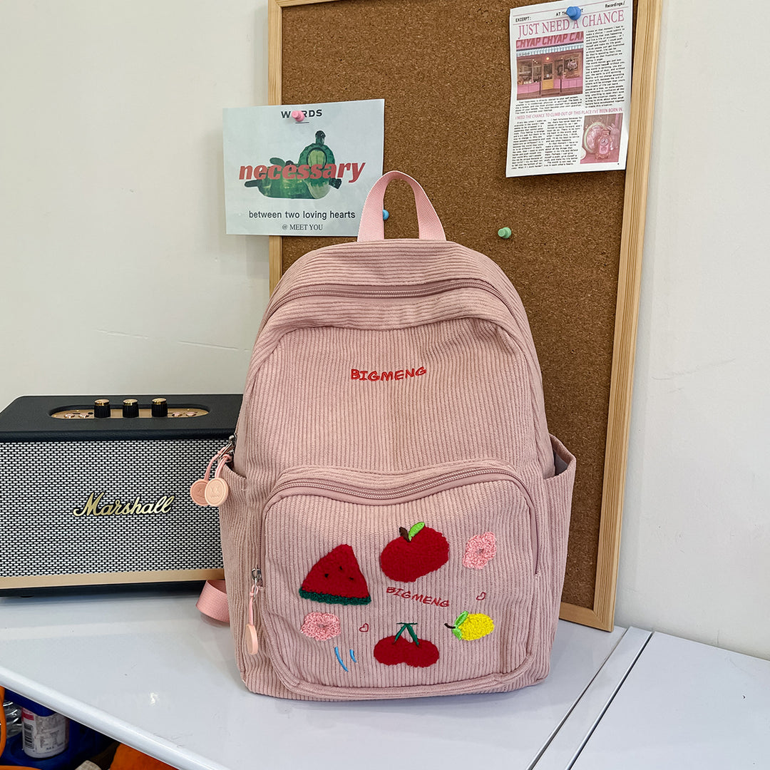 Stylische Bestickte Obstmuster Rucksack Karnz