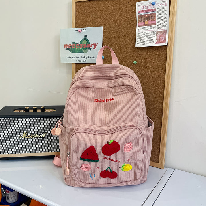 Stylische Bestickte Obstmuster Rucksack Karnz