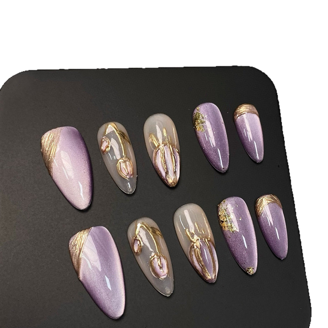 Elegantes florales Design Press-On-Nagelset