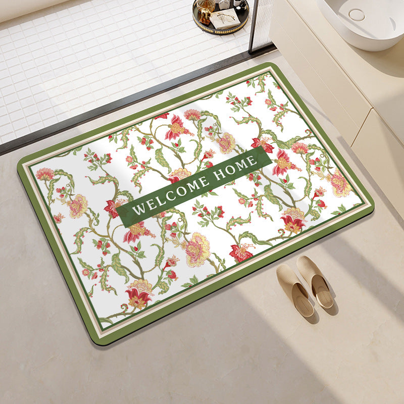 Stilvolle Blumenmuster Komfort Badematte Karnz