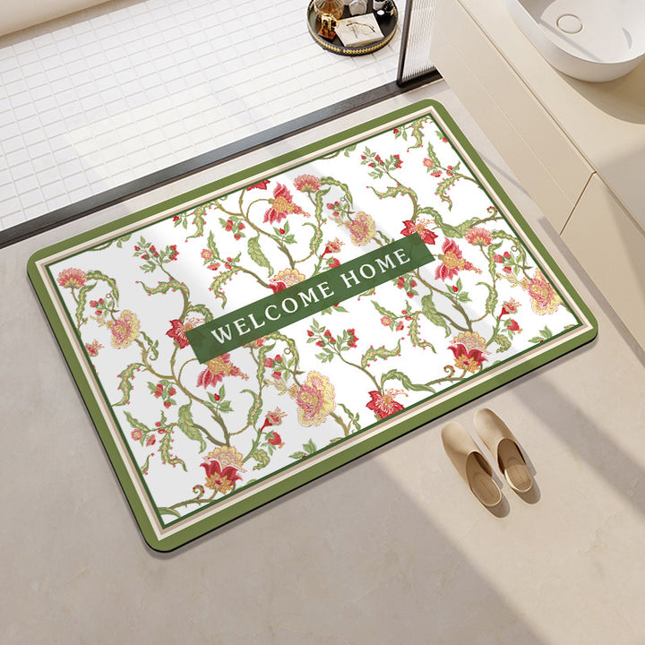Stilvolle Blumenmuster Komfort Badematte Karnz