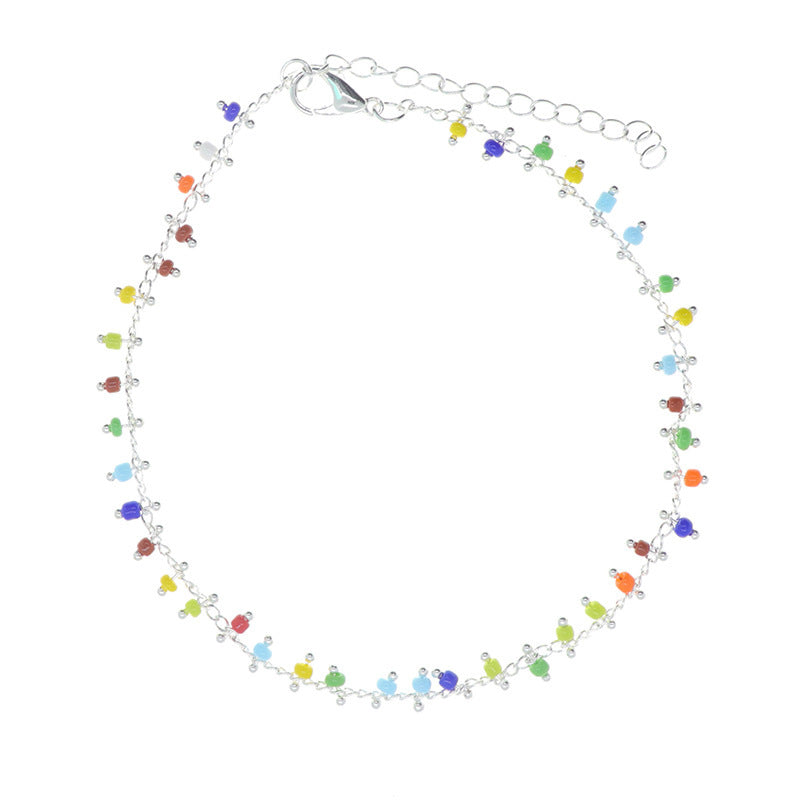 Buntes Perlen-Fußarmband Karnz