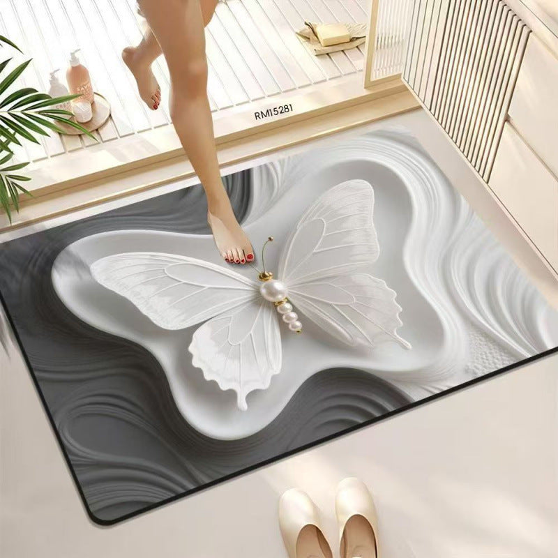 3D Schmetterlingsmuster Badmatte